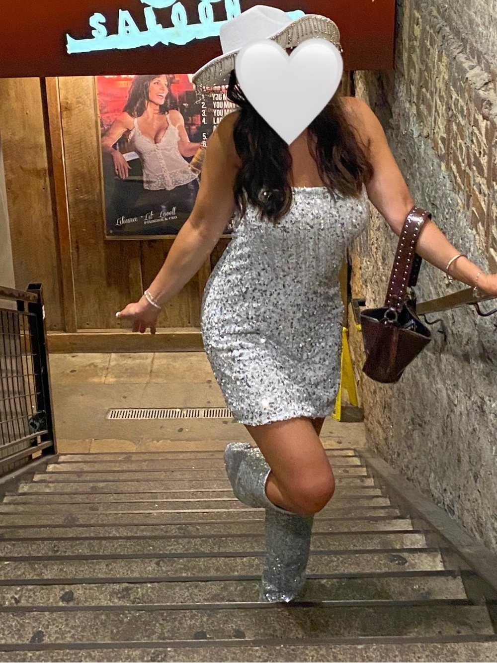 12th Tribe Silver White Sequin Dress without Belt - Picture 5 of 5